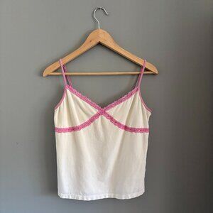 La SENZA Vanilla + Pink Lace Camisole